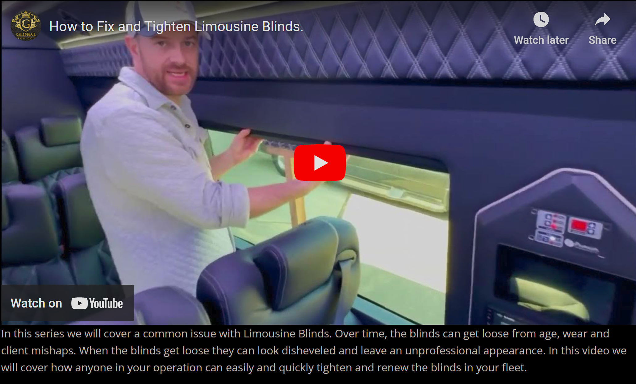 How to Fix and Tighten Limousine Blinds – Global Motor Coach